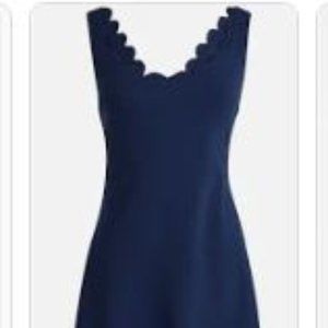 J Crew Active Scalloped Dress - Antique Navy NWT
